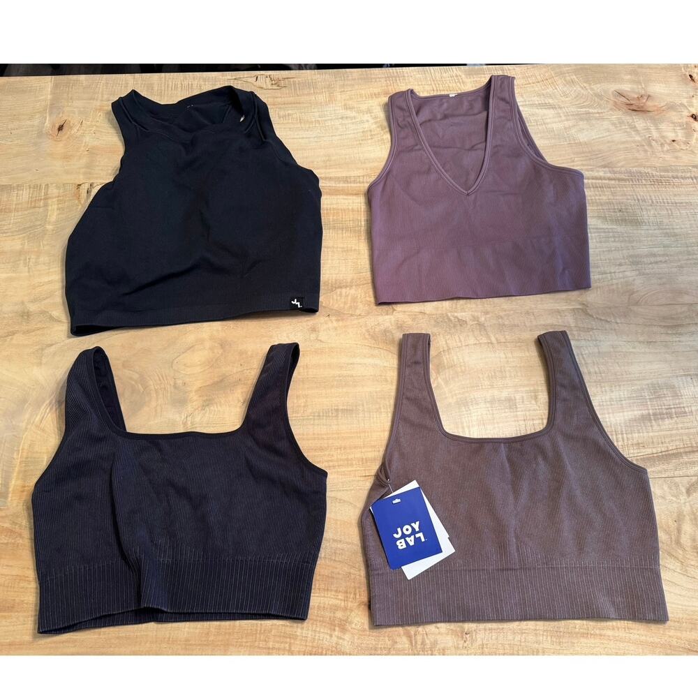 JoyLab Ribbed Seamless Crop Top / Sports Bra size large bundle
